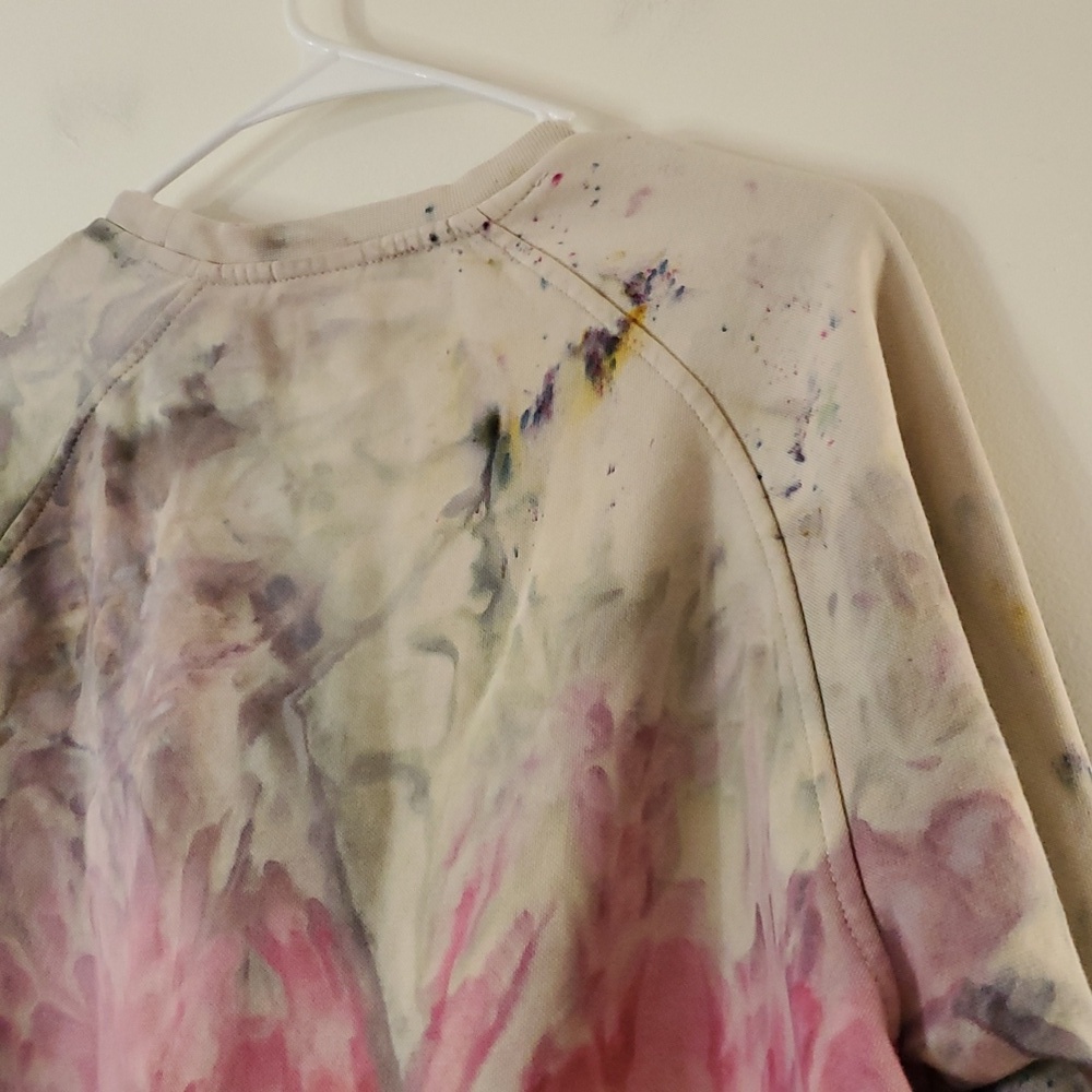 Vintage Nike Y2K Crop Sweatshirt Size Med Womens Homeade Tie Dye One Of A Kind - Picture 9 of 12